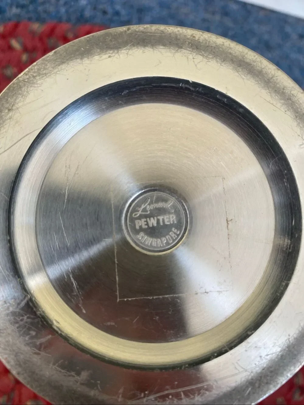 Leonard pewter ice bucket with handle silver color 5.5”x5”